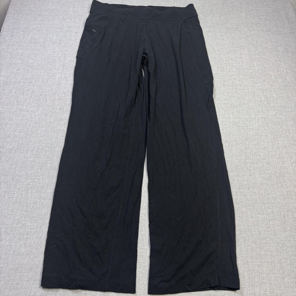 Coolibar Pants Womens L Black Harem Wide-Leg Cotton Viscose Spandex UPF 50+